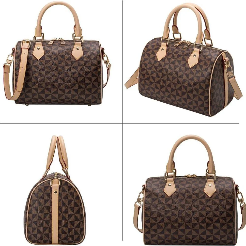 Women’s PU Leather Top Handle Bag Crossbody Satchel Large Purse